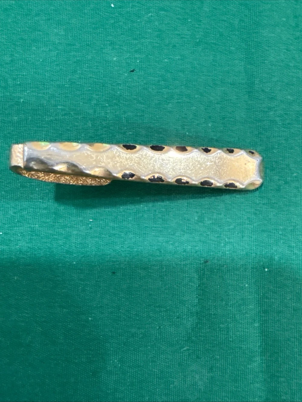 Textured Gold Tie Clip with Scalloped Edge 74B
